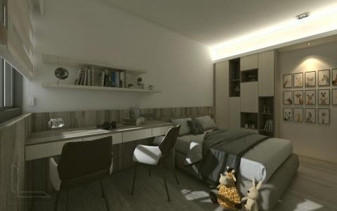 櫳澤室內空間設計 - 現代人少子化個個都是父母的小寶貝，一定把最好的給孩子，
但在有限空間中如何在溫馨的家中給予孩子有獨立閱讀空間及休息的房間，
作為父母的你選擇是?上下鋪或獨立加大床空間?

