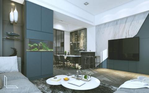 櫳澤室內空間設計 - 【 雲林農博 ‧ 類別墅 】

空間性質 - 住宅空間
設計風格 - 現代時尚風格
工作項目 - 全屋裝修設計
室內格局 - 客廳、餐廳、書房、廚房、主臥室、客房

在不景氣的情況下，買下一間房子不是件容易的事。
然而，在買了房子後，一定有許多建商所附或配置不理想的地方，
所以，需要經過設計及規劃來整合所有空間。

此次客餐廳公共空間採用不同材質做搭配，
在整體天花板設計以「挑高不間接層板」作為設