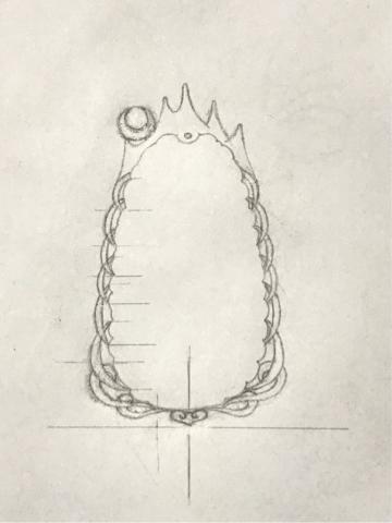 越彩珠寶、模型工作室 - 珠寶設計:客人祥龍騰雲玉佩框架設計圖。 越彩珠寶、模型工作室 - 珠寶設計:客人祥龍騰雲玉佩框架設計圖。