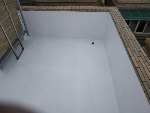 賴克明防水防漏 - 最後一道防水隔熱層塗佈完成/完工(施工後)林口仁愛路