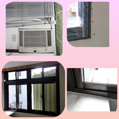 閎富鋁業有限公司 - 木頭窗戶的窗型冷氣改為分離式，增加氣密性，視野也更加良好