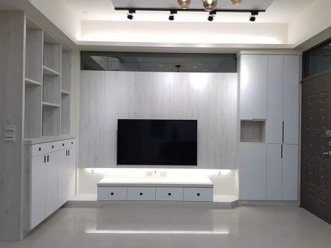 萬室新空間設計 - 電視系統櫃成品照。