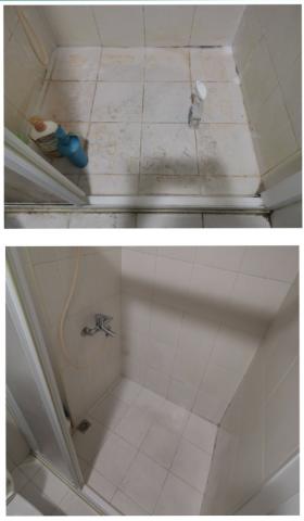 宅管家居家清潔 - 乾濕分離的水垢和皂垢清除對比