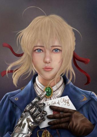 婷婷2D美術3D美術 - 紫羅蘭永恆花園女主角寫實二創