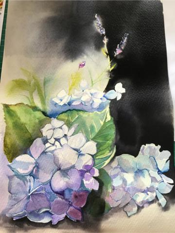 Lita手作、插畫 - 水彩-繍球