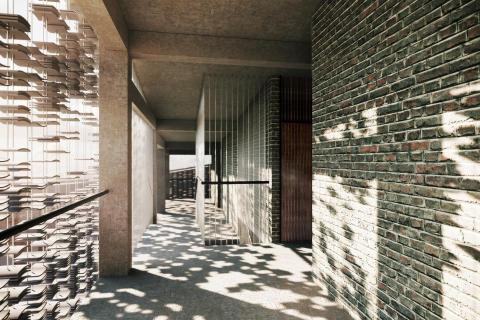 kai - 獨嶺幼兒園
在鄉村的幼兒園設計，立面設計由屋瓦經鋼索串連組成。