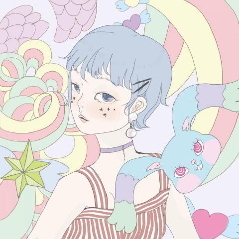 金 - 符合20世代少女潮流的插畫風格，也能應用在商品包裝和海報上。