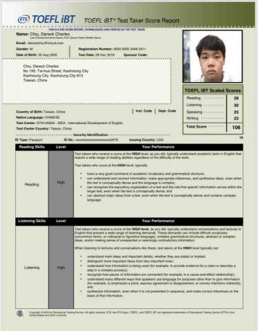 英文家教老師邱亮城 - TOEFL ibt