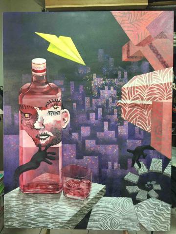 無限藝術空間 - 80F油畫創作「不夜城」