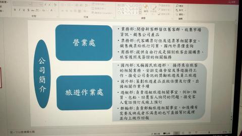 劉鳳玲 - 旅行社公司內部組織圖