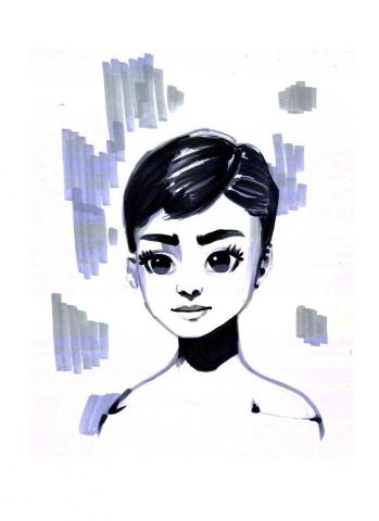 林亮妤 - 奧黛麗赫本(copic)