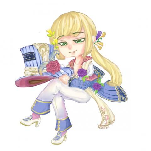 梁哺啾 - 吊飾Ｑ版－瘋帽子（Ｑ版厚塗）
　二創角色，同為吊飾設計，仔細刻出頭髮紋路、衣服等細節，這是一幅我個人非常喜歡的作品。