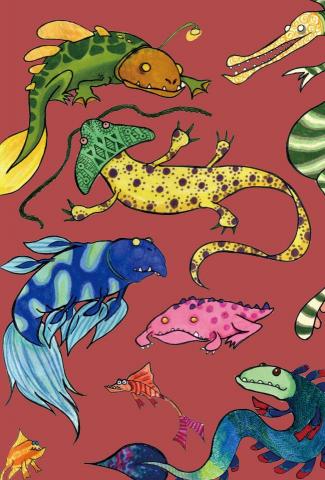 微風工作室 - 手繪麥克筆爬蟲類插畫