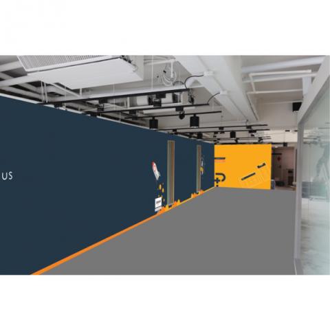 森森數位創意 - 辦公室牆面設計（工地實際拍攝模擬示意圖）