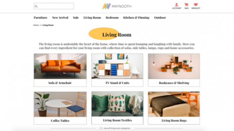 靜靜工作室 - 家具店頁面UI設計