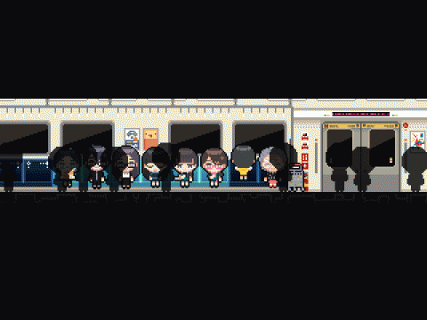 刺傷 - 像素圖，捷運車廂