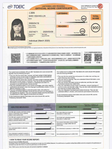 個人 - 多益900分