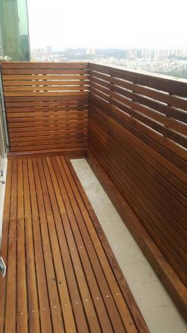 建漢木地板 - 碳化南方松 陽台施作