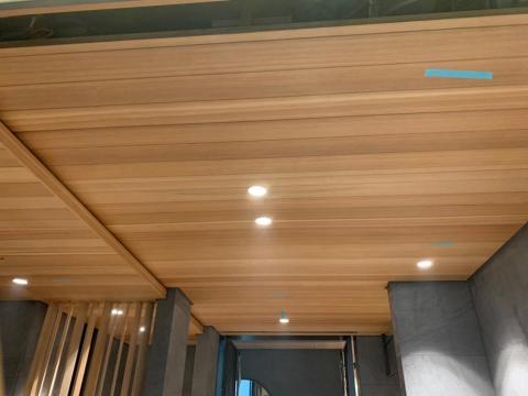 建漢木地板 - 寮國檜木浴室天花板