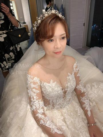 嘉瑋 Make up&Hairstyle Studio - 經典白紗風格，使用品牌設計師飾品