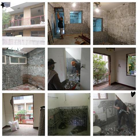 鑫勇工程行 - 二樓半透天防盜窗拆除及擴大 廁所及廚房打除塑膠地板拆除 （大坑場）