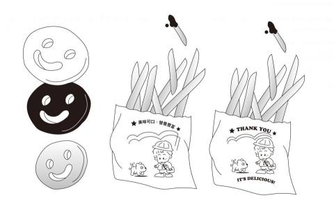 年糕鴨鴨個人工作室 - 桌遊圖案設計主題為台灣早餐店