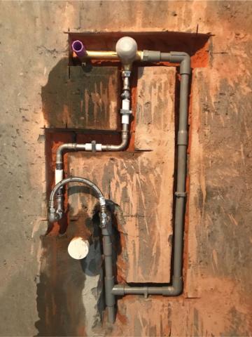 順新水電工程行 - 臉盆預埋件安裝