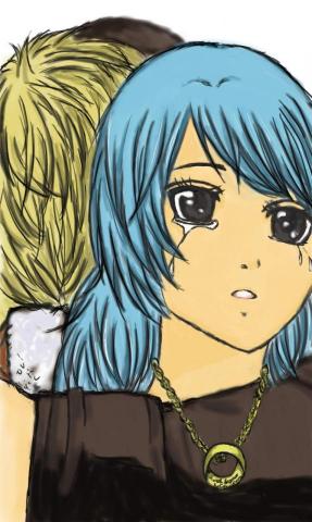 阿絲藍工作室 - 漫畫風插圖，不捨的愛