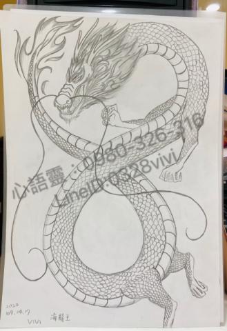 心語靈 - 神明素描-海龍王
