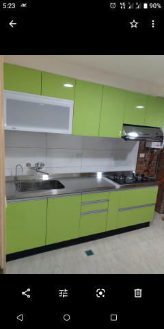 祥林廚具設計裝修 - 不繡鋼擡面➕正304不繡鋼桶身，客人當初選這顏色，家人討論會不會太突兀，但整組裝起來還蠻亮麗