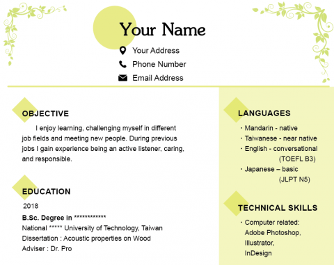 陳智文 - 個人CV(學術履歷)翻譯編輯排版