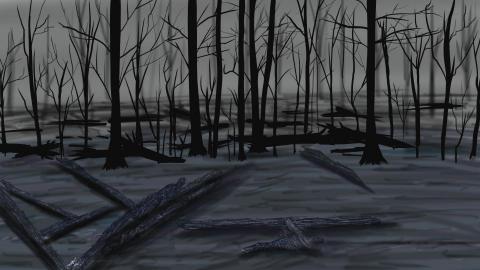 JIA JIA - 這是電繪作品 在講述森林大火後造成的窒息感