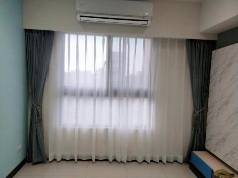 立特窗飾 - 遮光布加雪花紗