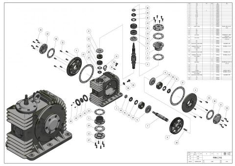 阿偉 - 蝸桿蝸輪機構
也是變速機構的一種
圖紙為A1大小