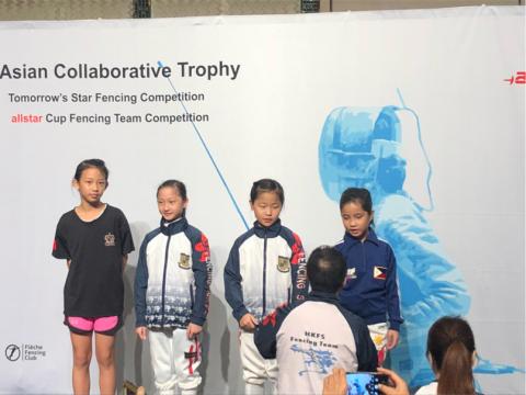 中華民國兒童少年擊劍聯盟 - 學生到香港比賽榮獲11歲女子鈍劍銀牌