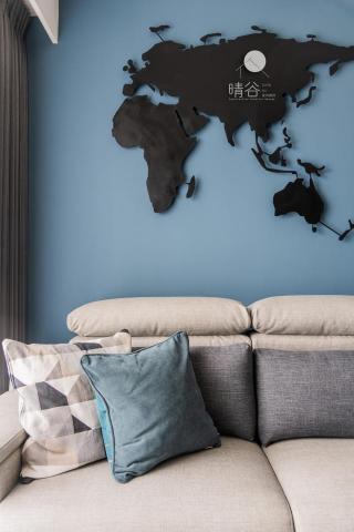 晴谷室內設計有限公司 - 桃園林公館客製化磁性世界地圖鐵件