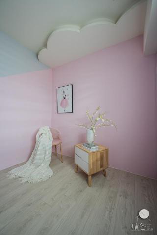 晴谷室內設計有限公司 - 小孩房雲朵造型天花及乳膠漆跳色分割