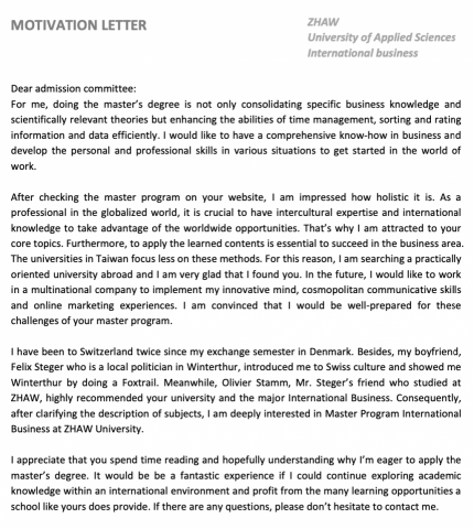 Joanne Chen - 申請國外大學 Cover Letter 撰寫