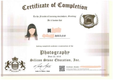 黃小姐 - SSE Photography 國際攝影證照