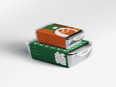 BerylWu - 品牌主打年輕、創意以及好玩，為了營造這樣的視覺氛圍，我們以大膽並且強烈的顏色、字體以及圖像，去達到這些目的。以文字『麵』作為視覺設計，帶入製作麵條時麵糰圓潤的模樣，最後產生了主 logo。除此之外，為了加強品牌個性，繪製了麵糰人作為輔助，在許多產品插圖上作為輔助使用。