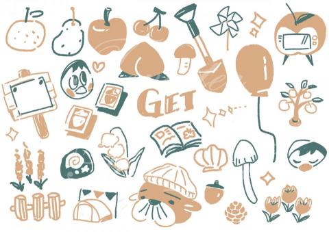 王大銘 - 撞色插畫貼紙設計/動物/水果/森林