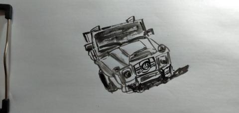 郭思宏 - 畫車子水墨