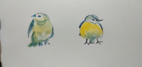 郭思宏 - 畫鳥水彩