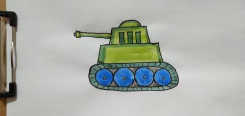 郭思宏 - 兒童畫教學.坦克.水彩上色