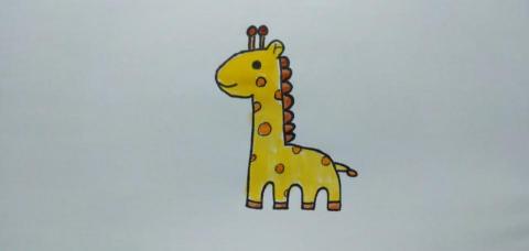 郭思宏 - 兒童畫教學.長頸鹿.水彩上色
