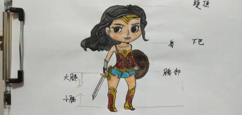郭思宏 - 神力女超人.水彩上色