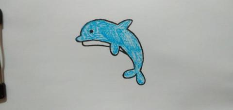 郭思宏 - 兒童畫教學.海豚.蠟筆上色