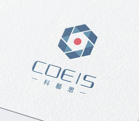 YINA - COEIS是一個直播平台，以直播的特色紅點、鏡頭、舞台燈光的折射為元素，設計出具有科技感的LOGO。