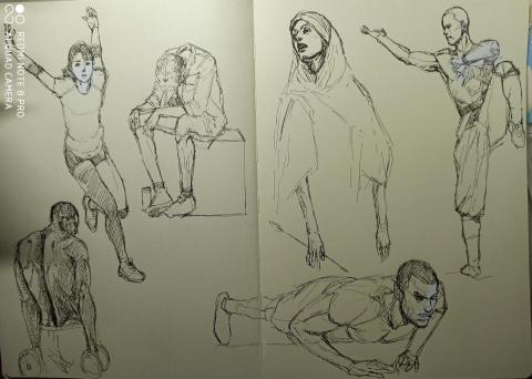 靈果繪畫工作室 - 較難的人體動態速寫