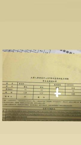 政大碩士生 Jessie - 高中學測成績
